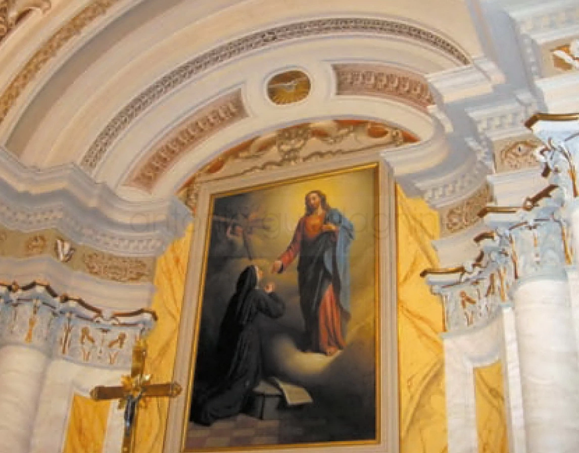 Visione di Santa Margherita Alacoque - 1889, olio su tela cm. 225x140, chiesa del Sacro Cuore, Carpenedolo (BS)